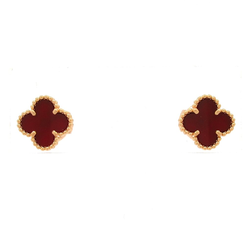 Van Cleef & Arpels Sweet Alhambra Earrings VCARN6BO00 18K Rose Gold Carnelian